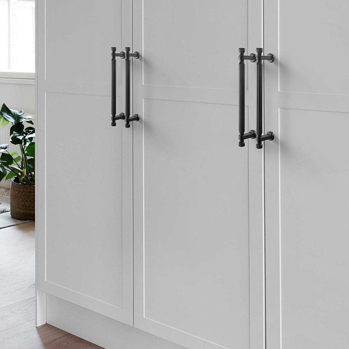 Modern T-Bar Black Cabinet Handles