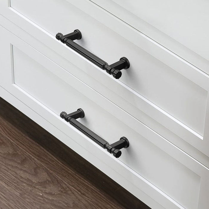 Modern T-Bar Black Cabinet Handles