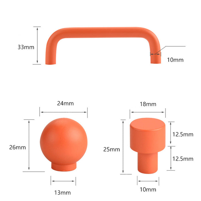 Colorful Small Double Curved Wardrobe Knobs For Children's Room