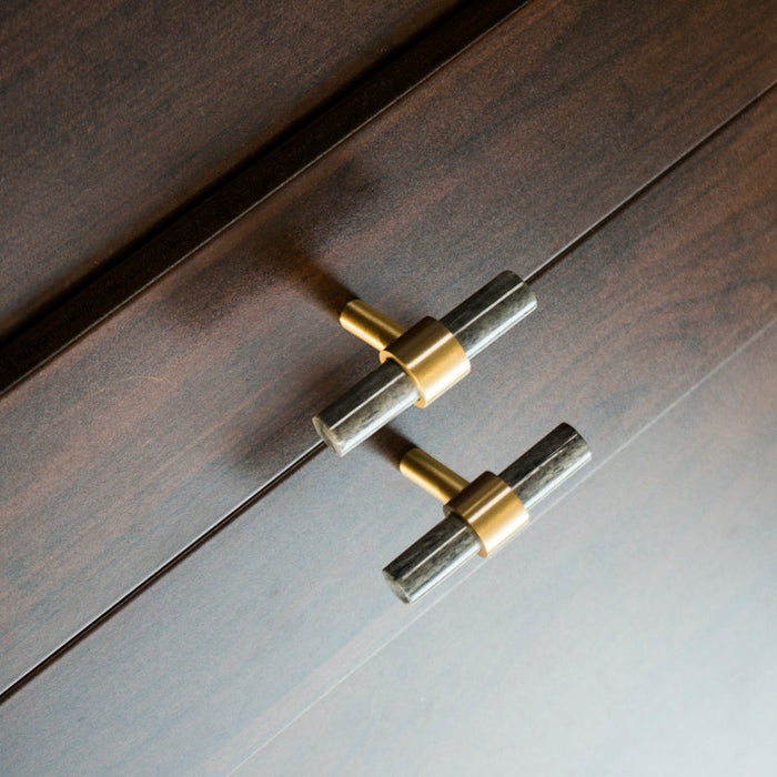 Nordic Bone and Horn T Bar Brass Cabinet Handles Drawer Knobs Handles