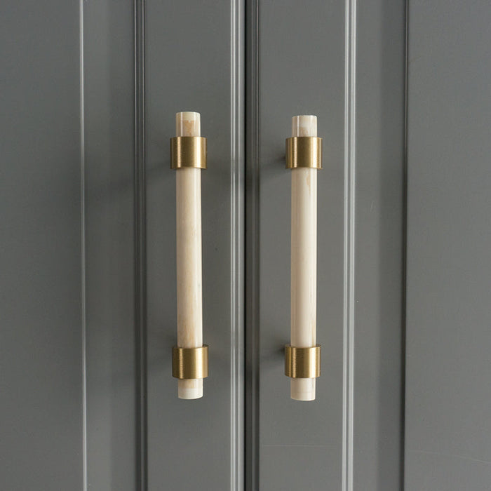 Nordic Bone and Horn T Bar Brass Cabinet Handles Drawer Knobs Handles