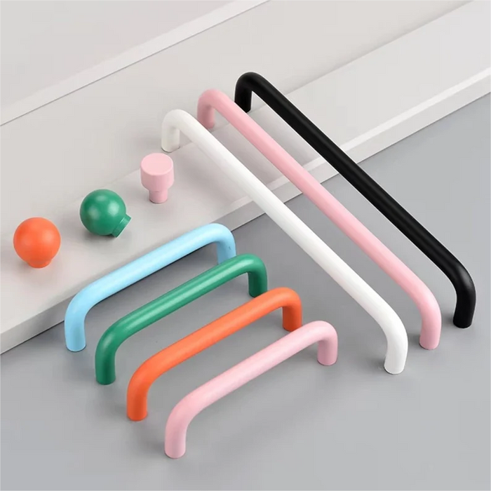 Colorful Small Double Curved Wardrobe Knobs For Children's Room