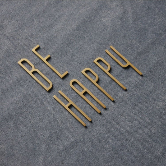 Slim Brass Door Letters Address Sign