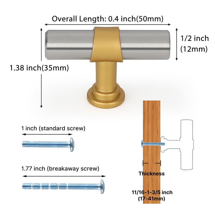 Black&Gold Cabinet Handles Kitchen Cabinet Hardware