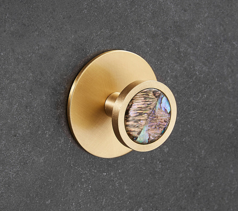 Brass Shell Leather Coat Bag Hook Round Towel Hooks Door Hangers